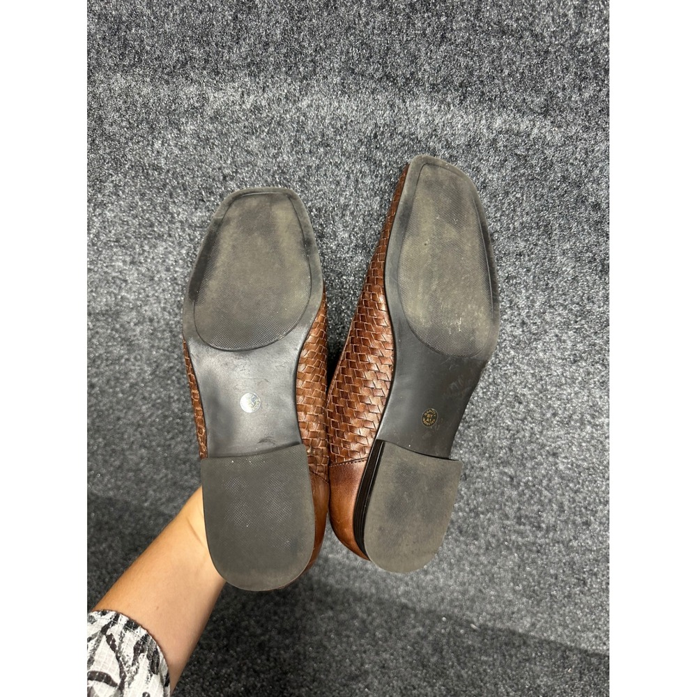 Vintage woven leather loafer brown cottage Whimsygoth old money huaraches boho 9 - Picture 4 of 7